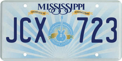 MS license plate JCX723