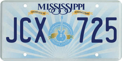 MS license plate JCX725