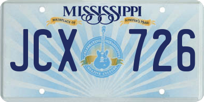 MS license plate JCX726