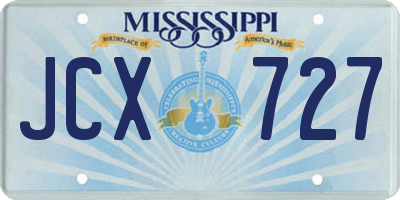 MS license plate JCX727