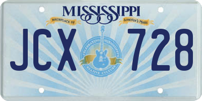 MS license plate JCX728