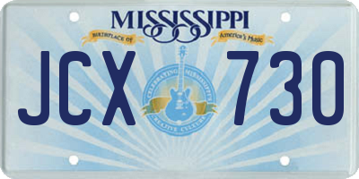 MS license plate JCX730
