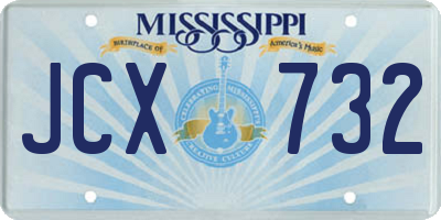 MS license plate JCX732