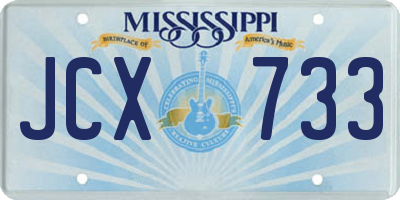MS license plate JCX733
