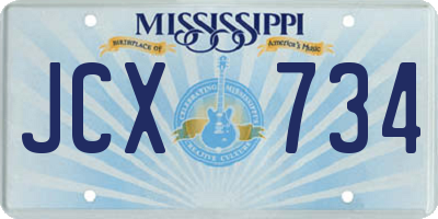 MS license plate JCX734