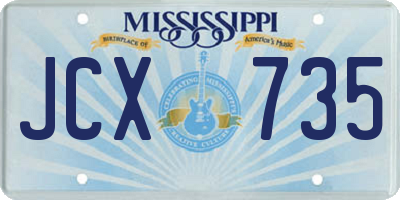 MS license plate JCX735