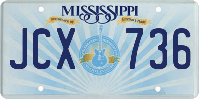 MS license plate JCX736