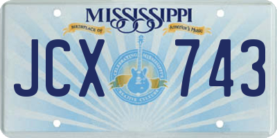 MS license plate JCX743