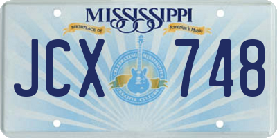 MS license plate JCX748