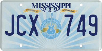 MS license plate JCX749