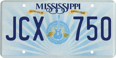 MS license plate JCX750