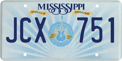 MS license plate JCX751