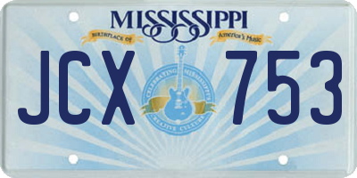 MS license plate JCX753