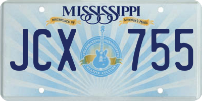 MS license plate JCX755