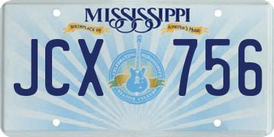 MS license plate JCX756