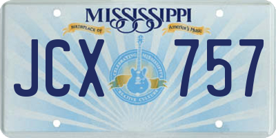 MS license plate JCX757