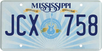 MS license plate JCX758