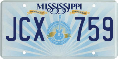 MS license plate JCX759