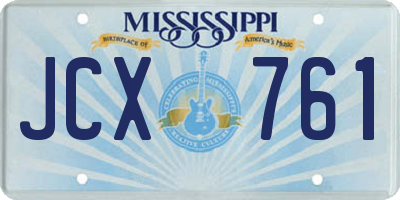 MS license plate JCX761
