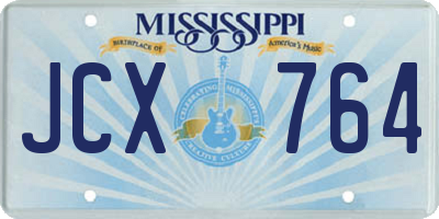 MS license plate JCX764