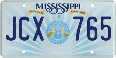 MS license plate JCX765