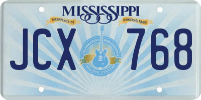 MS license plate JCX768