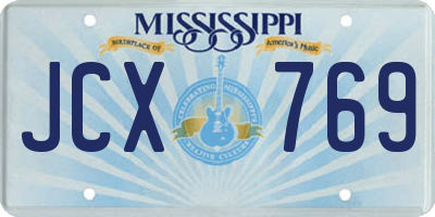 MS license plate JCX769