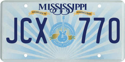 MS license plate JCX770