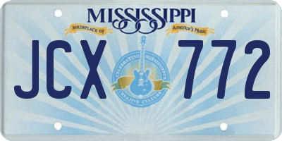 MS license plate JCX772