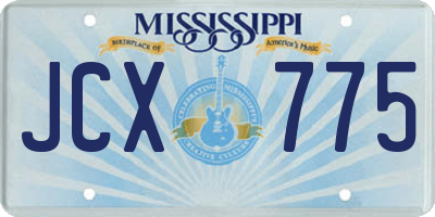MS license plate JCX775