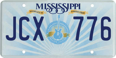 MS license plate JCX776
