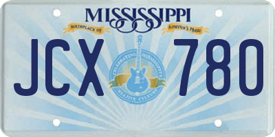 MS license plate JCX780