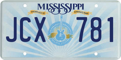 MS license plate JCX781