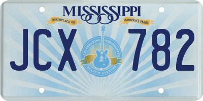 MS license plate JCX782