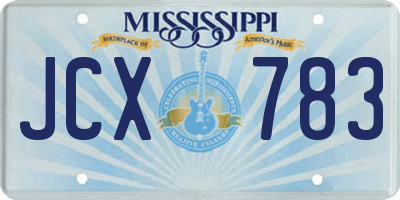 MS license plate JCX783