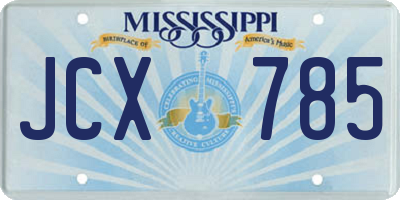 MS license plate JCX785