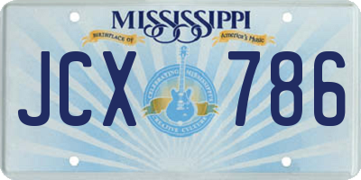 MS license plate JCX786