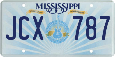 MS license plate JCX787