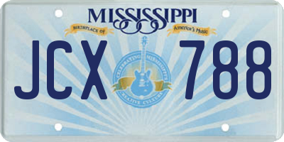 MS license plate JCX788