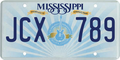 MS license plate JCX789