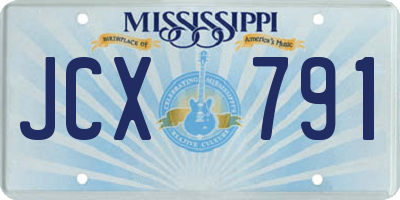 MS license plate JCX791
