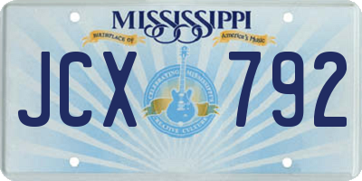 MS license plate JCX792