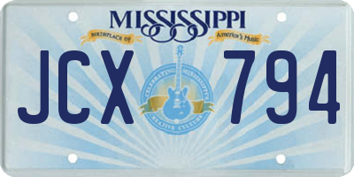 MS license plate JCX794