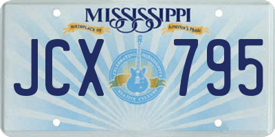 MS license plate JCX795
