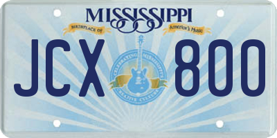 MS license plate JCX800