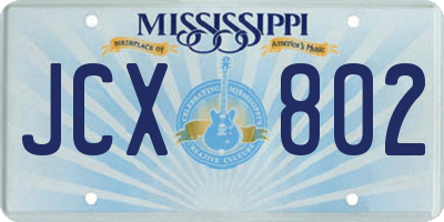 MS license plate JCX802