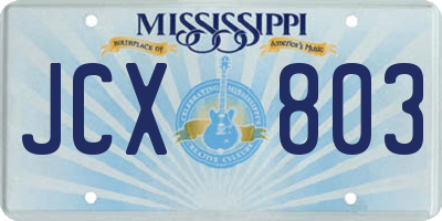 MS license plate JCX803