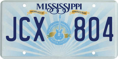 MS license plate JCX804