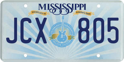 MS license plate JCX805