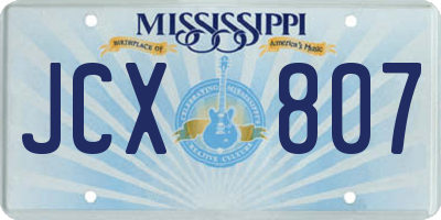 MS license plate JCX807